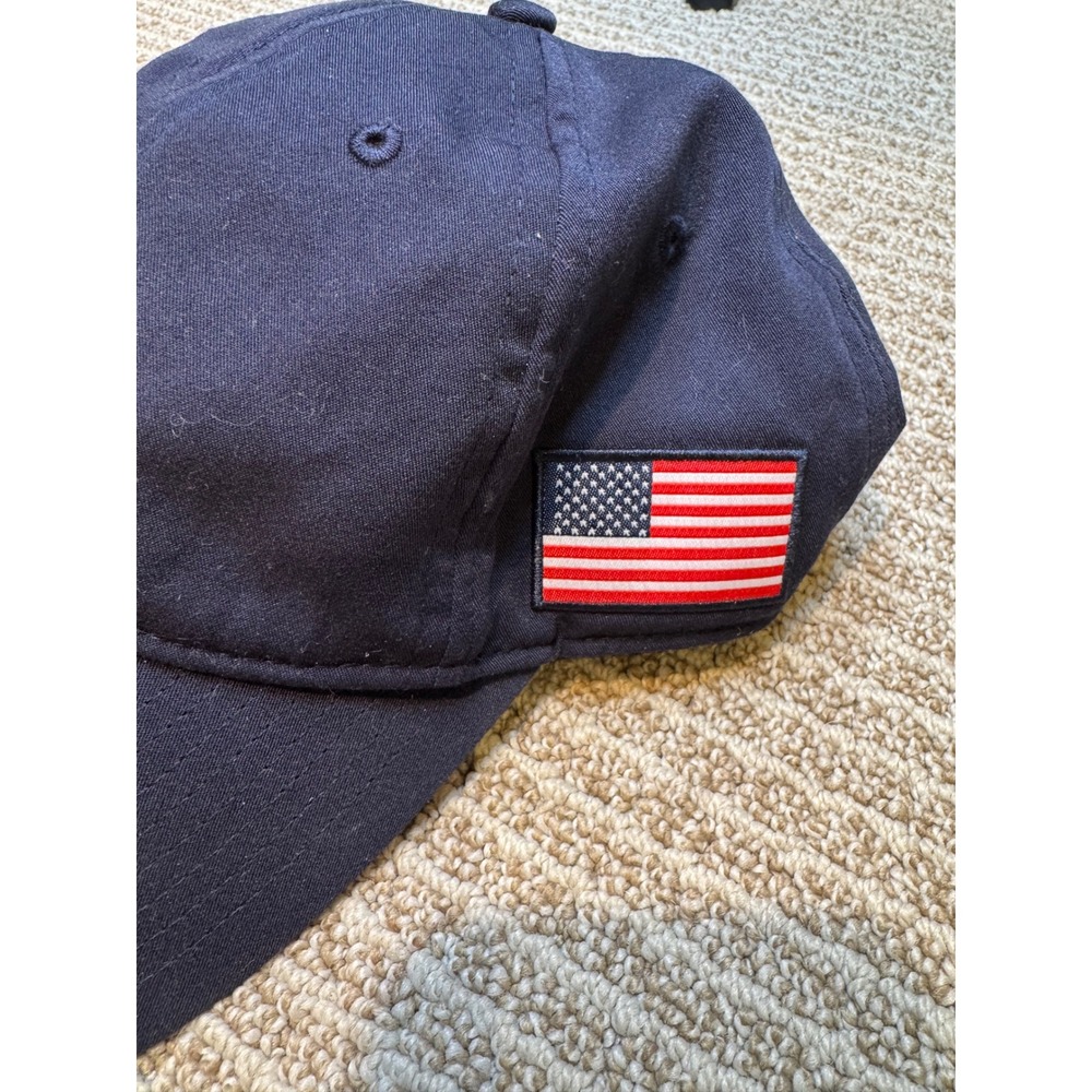 Titleist Golf Hat Navy‎ Blue USA American Flag Patch Adjustable Strapback Cap - Picture 2 of 7